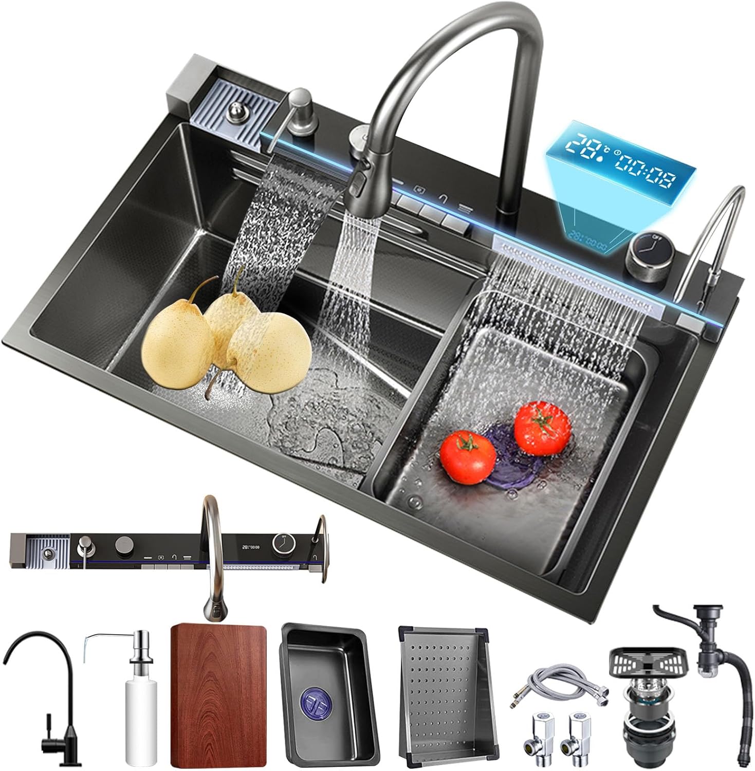 Multifunctional-Waterfall-Kitchen-Sink-Combo-Stainless-Steel-304-