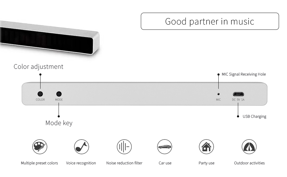 wireless rhythmic led bar