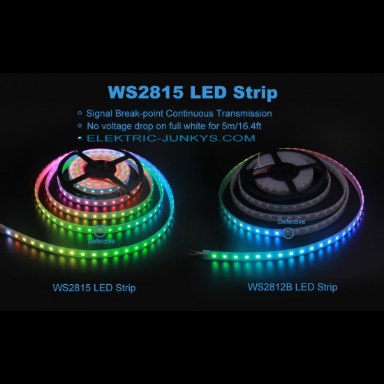 WS2815 LED Strip 5050 RGB LED strip Light Waterproof Individually Addressable DC5V 3060144LED Meter