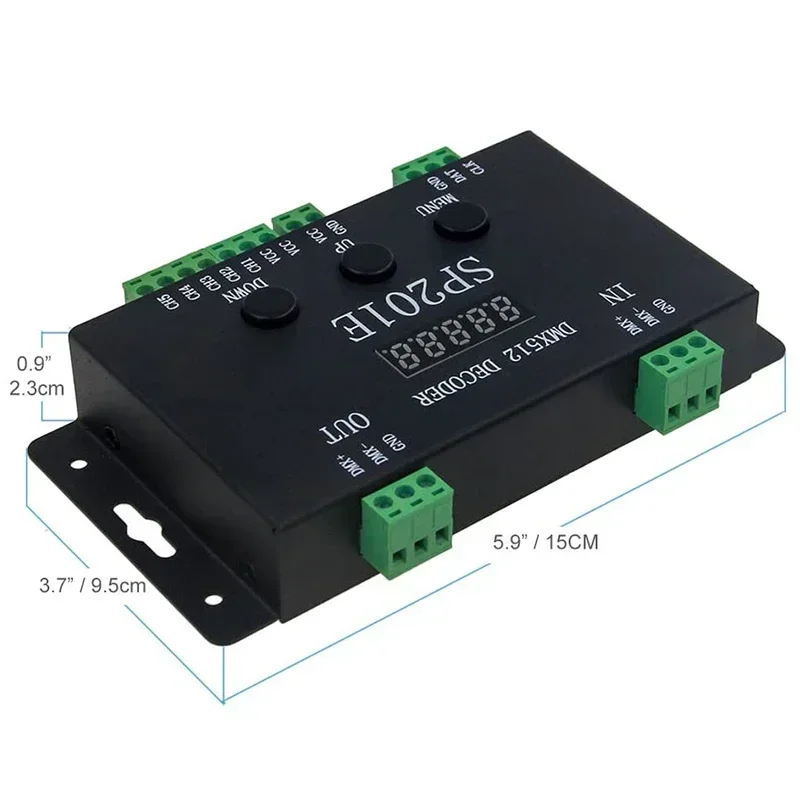 SP201E DMX512 Decoder DC 5-24V DMX Converter Controller DMX512/1990 to SPI Addressable Use for WS2811/WS2812B/WS2813/SK6812 - Image 2