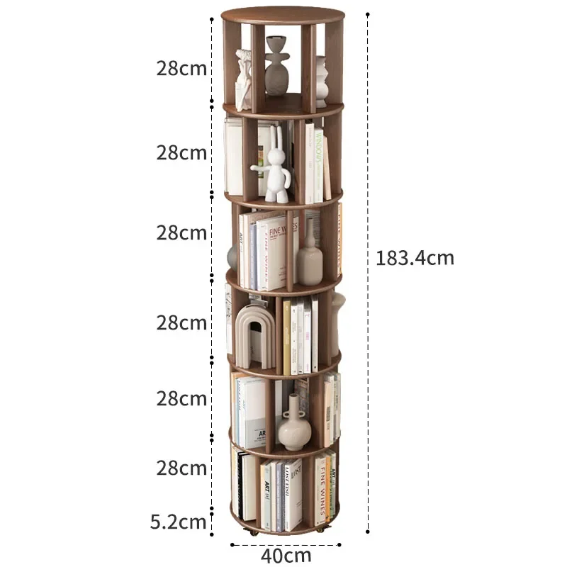 360° rotating bookshelf