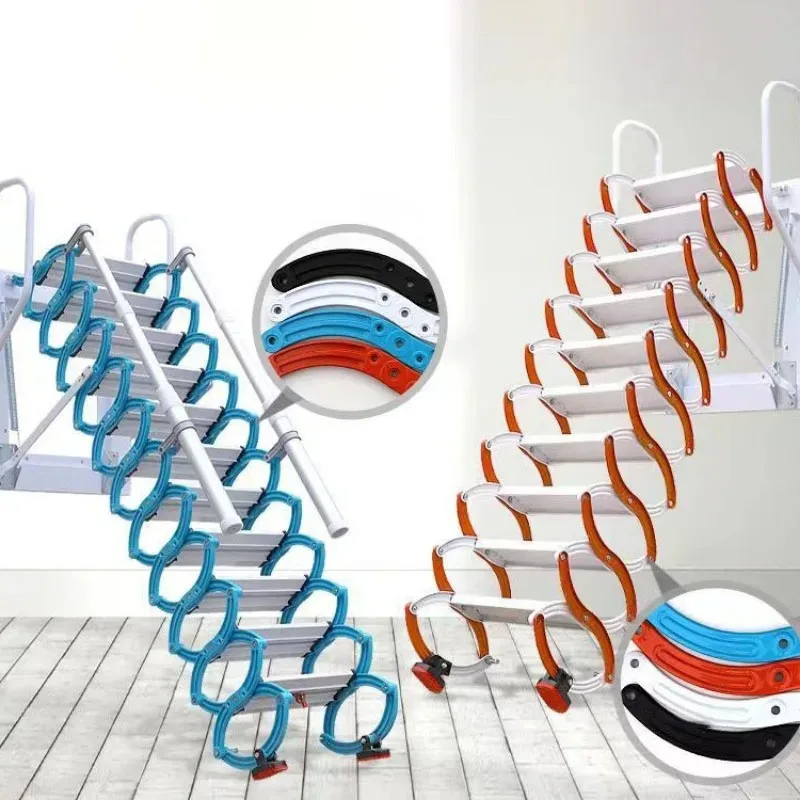 Steel folding ladder